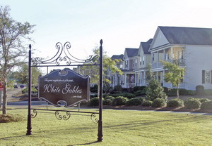 The White Gables community sign in Summerville